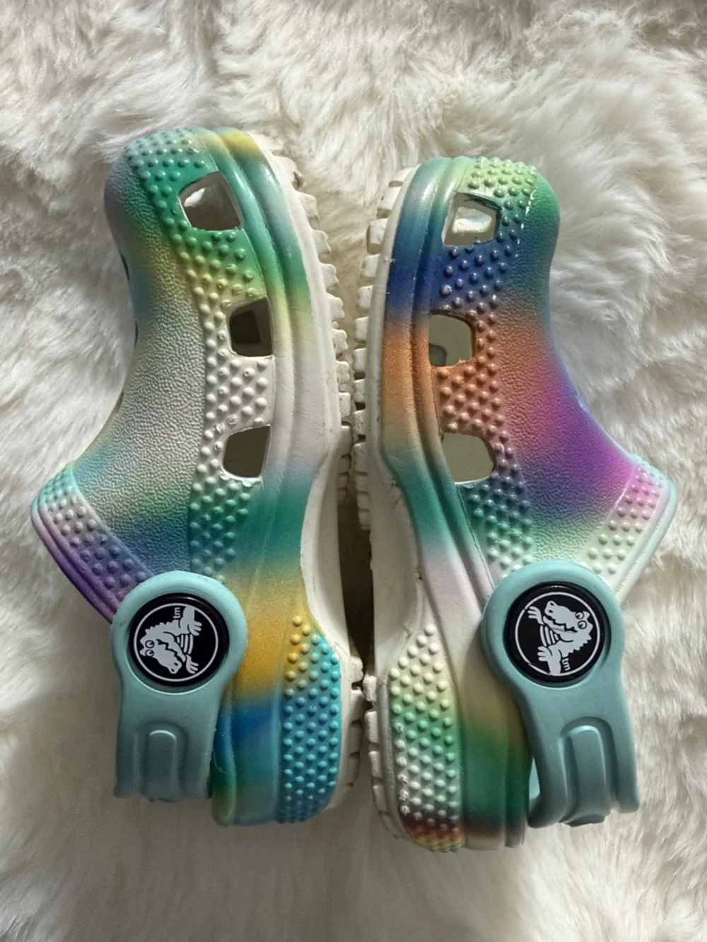 CROCS Tie-Dye Pastel Clog in Blue, Purple, Green